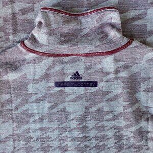 Adidas by Stella McCartney Maroon Houndstooth Long Sleeve Top-Size M